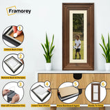 Panoramic Size Walnut Wooden Picture Frame Big Step Style with Ivory Mount