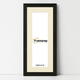 Flat Panoramic Black Photo Frame Wall Art Poster Frame With Ivory Mount