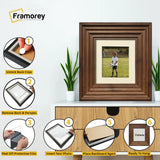 Square Walnut Wooden Picture Frame Big Step Style with Ivory Mount