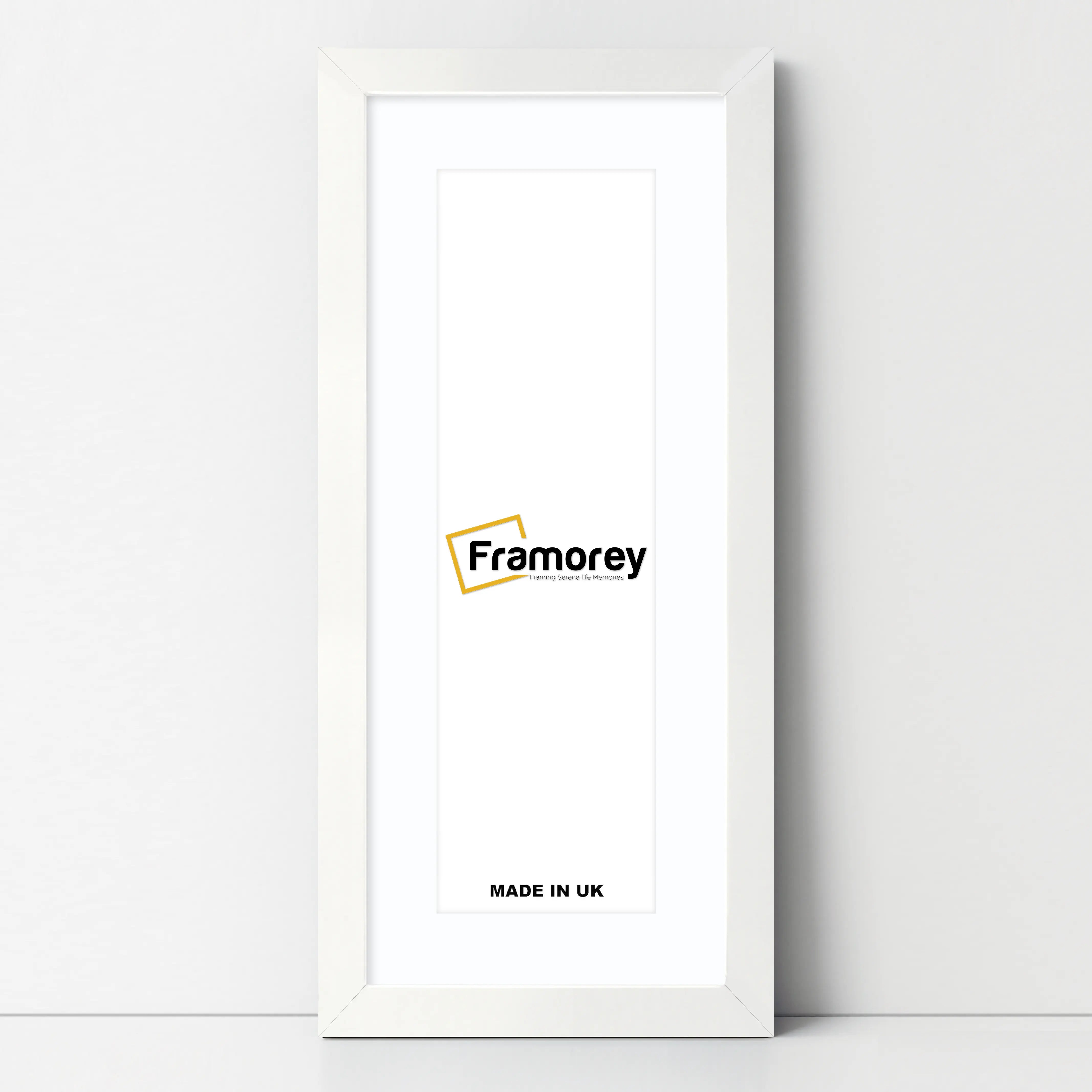 Flat Panoramic White Picture Photo Frame Wall Art Poster Frame With White Mount