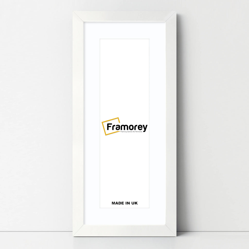Flat Panoramic White Picture Photo Frame Wall Art Poster Frame With White Mount