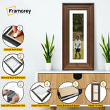 Panoramic Walnut Wooden Picture Frame Big Step Style, With White Mount