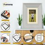 White Wooden Picture Frames Big Step Style With Ivory Mount