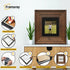 Square Walnut Wooden Picture Frame Big Step Style with Black Mount