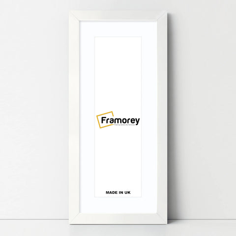 Flat Panoramic White Picture Photo Frame Wall Art Poster Frame With White Mount