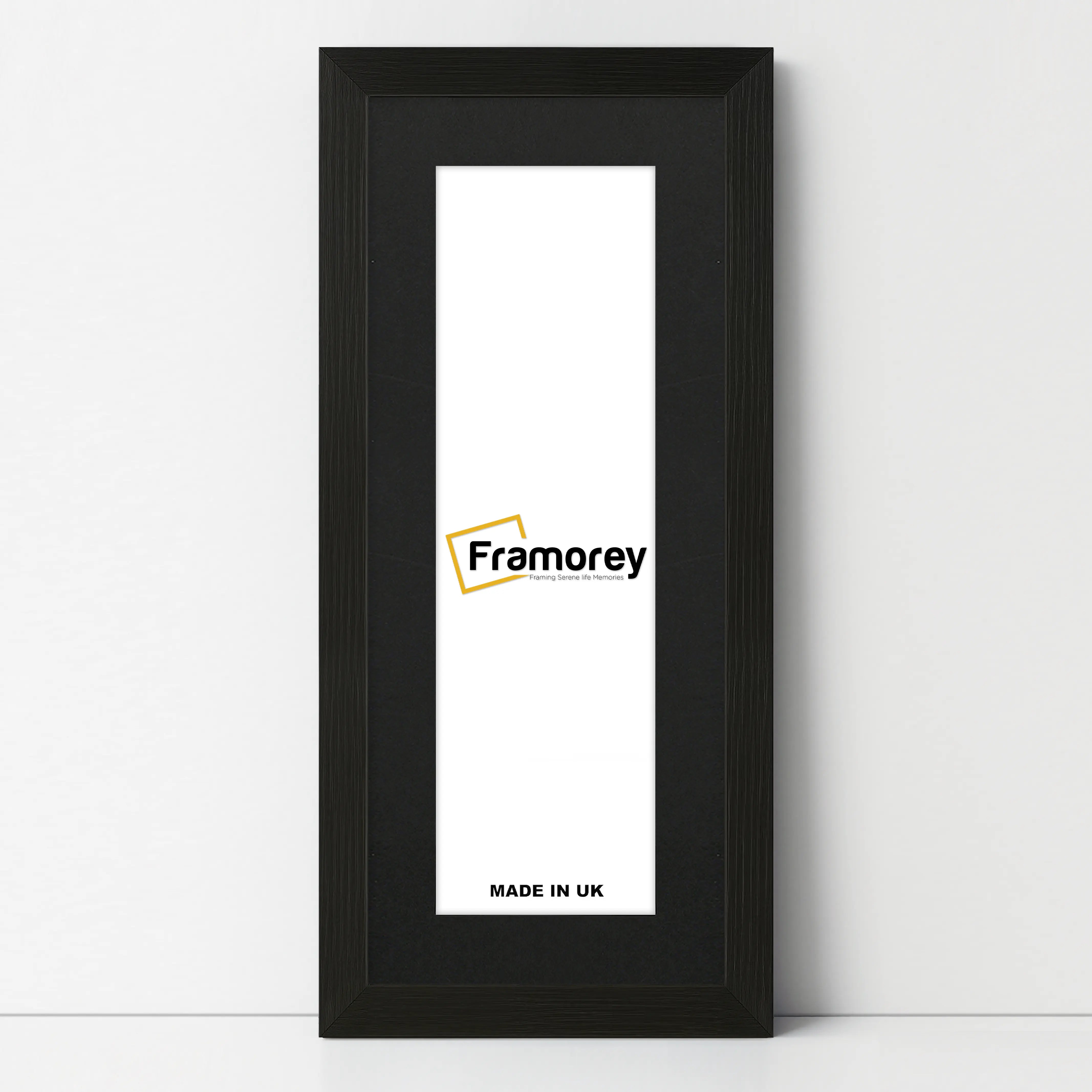 Flat Panoramic Black Picture Frame Wall Art Frame With Black Mount