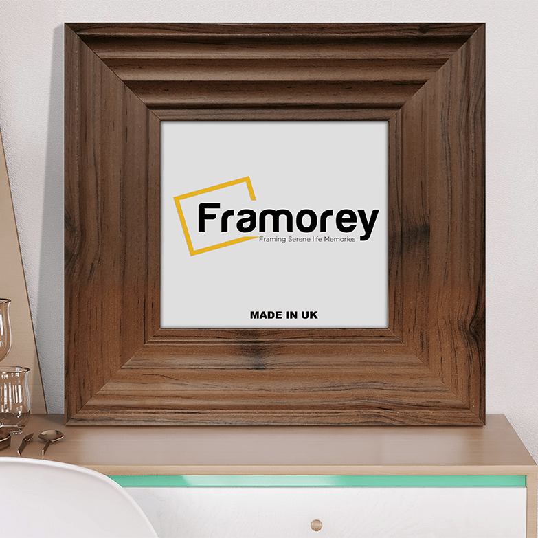 Square Size Walnut Wooden Picture Frames Big Step Style
