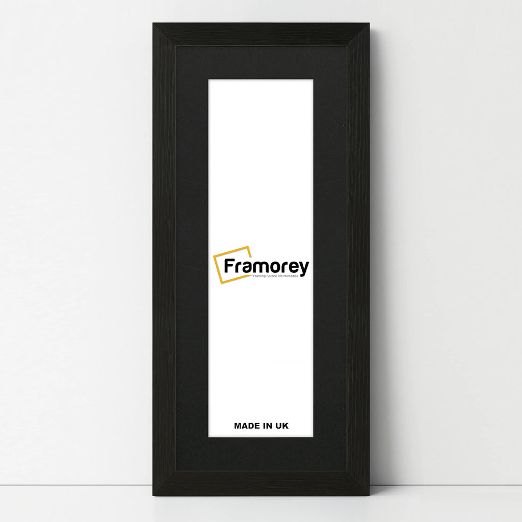 Flat Panoramic Black Picture Frame Wall Art Frame With Black Mount