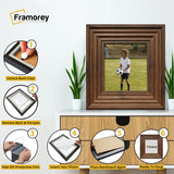 Square Size Walnut Wooden Picture Frames Big Step Style