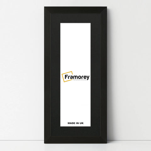 Flat Panoramic Black Picture Frame Wall Art Frame With Black Mount