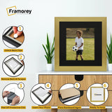 Square Size Gold Picture Frame With Black Mount