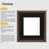 Antique Style Square Size Mahogany Picture Frame with Black Mount
