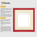 Antique Style Square Size Red Picture Frame with Ivory Mount