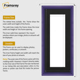 Antique Style Panoramic Purple Picture Frame Wall Art With Black Mount