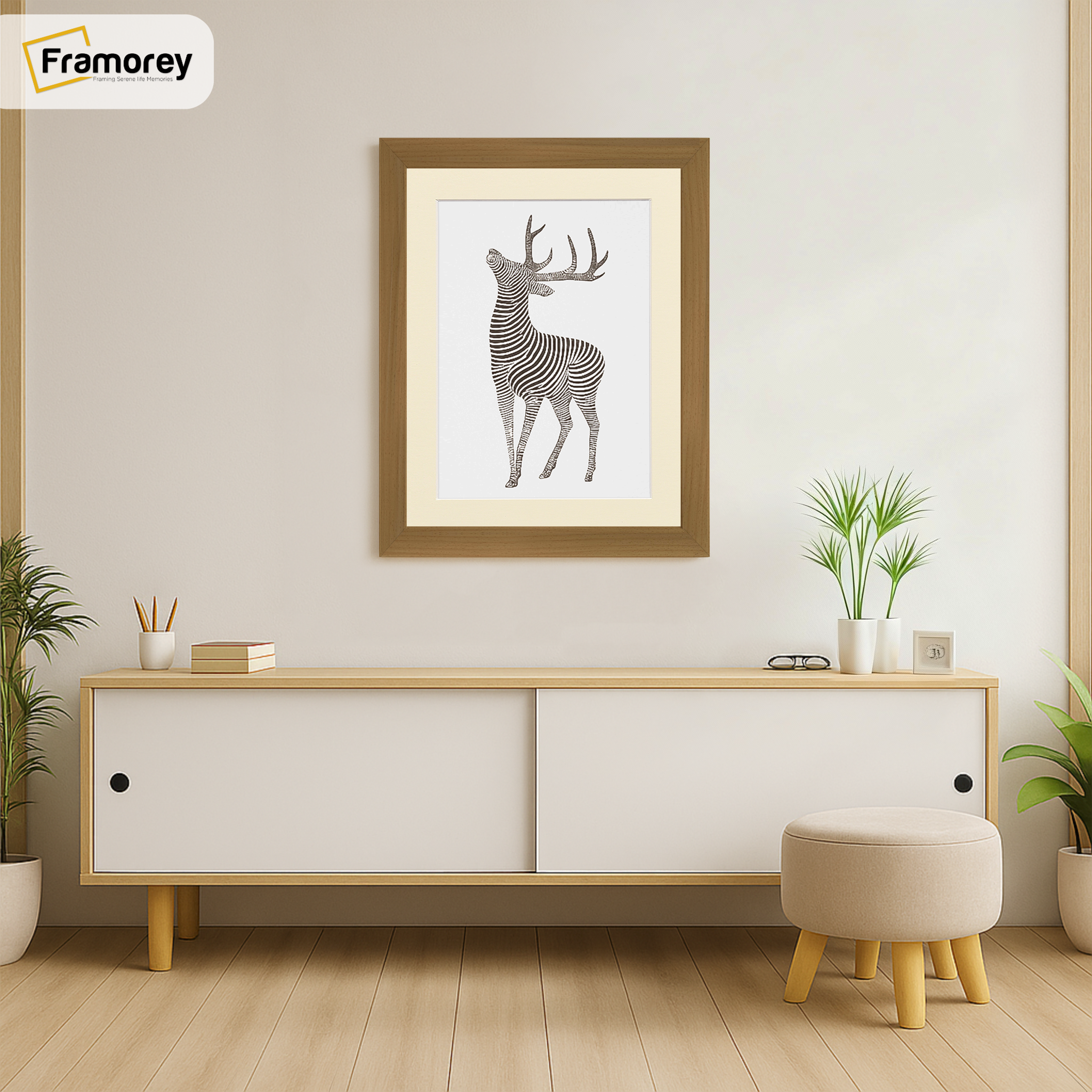 Beech Picture Frame With Ivory Mount