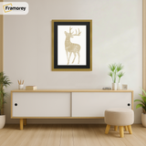 Thin Style Gold Picture Frame With Black Mount