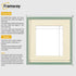 Square Size Thin Matt Green Picture Frames With Ivory Mount