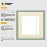 Square Size Thin Matt Green Picture Frames With Ivory Mount