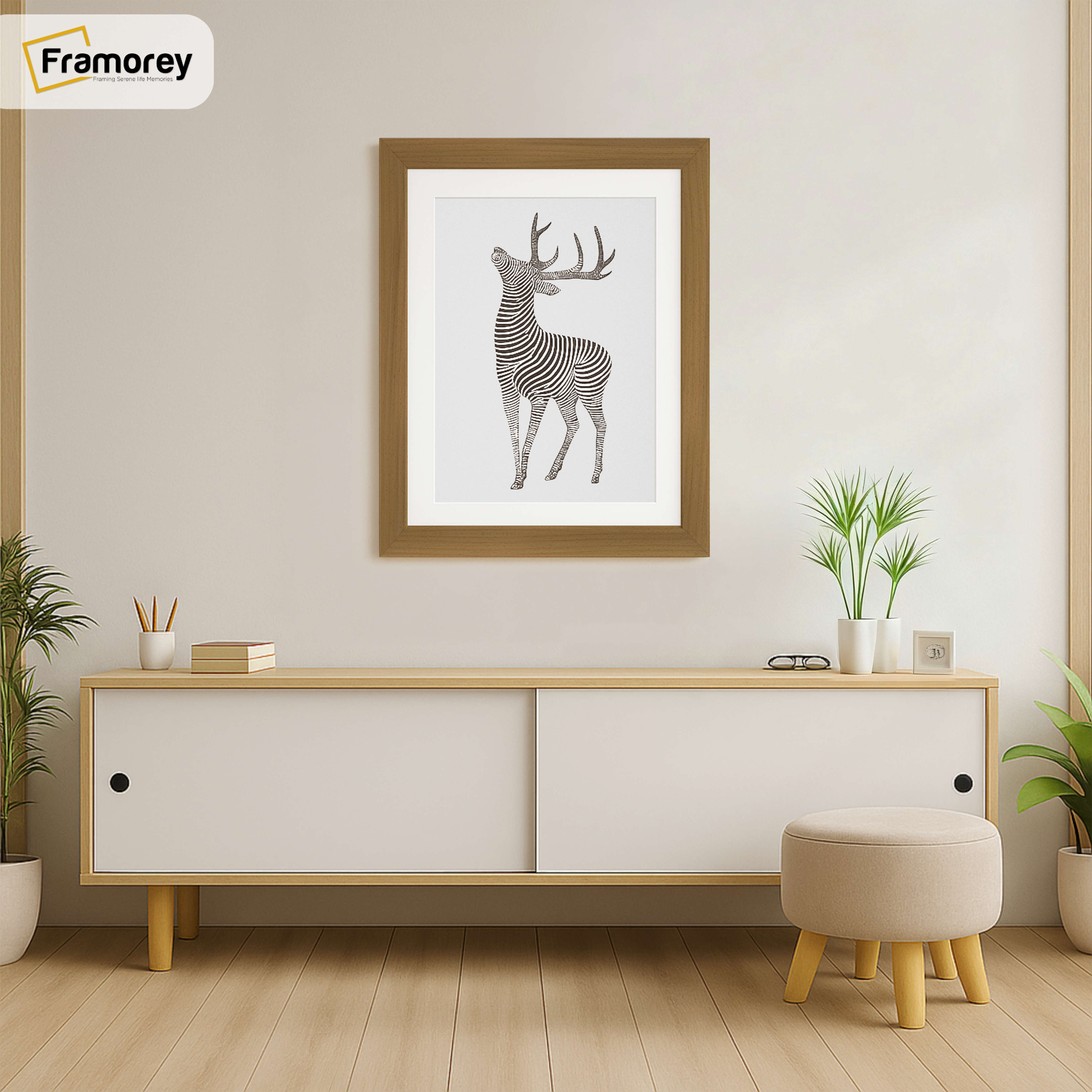 Beech Picture Frame With White Mount