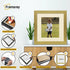 Square Size Gold Picture Frame With Ivory Mount