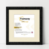 Square Size Picture Frame Black Glitter Sparkle Photo Frames With Ivory Mount