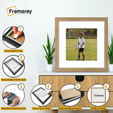 Flat Square Size Oak Picture Photo Frame Wall Art Poster Frame With White Mount