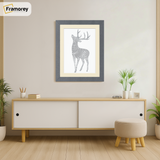 Dark Grey Picture Frame With Ivory Mount