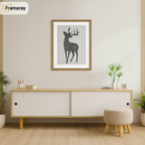 Thin Style Oak Picture Frame With White Mount