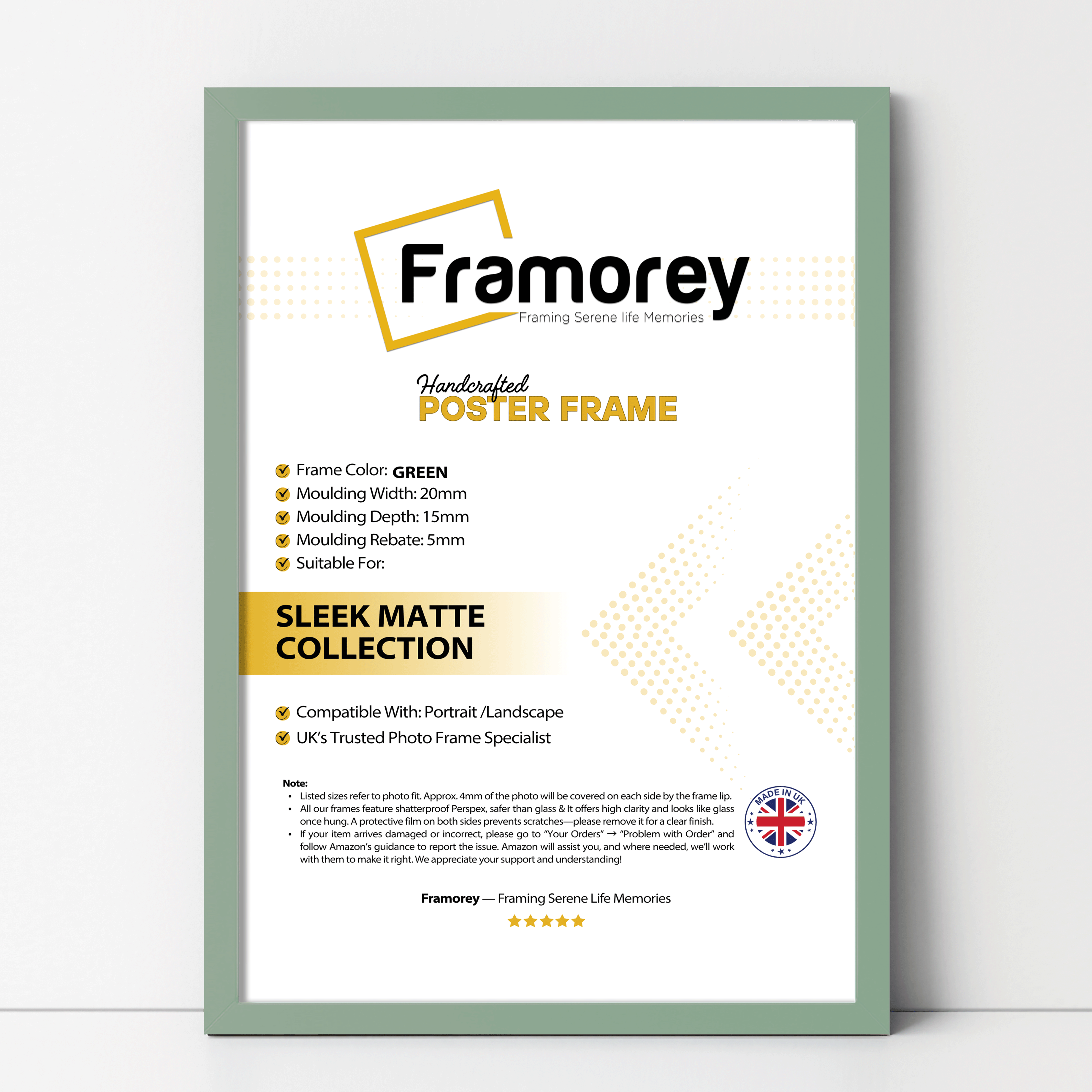 Green Thin Matt Picture Frame Posters Frames Wall D?cor Frame