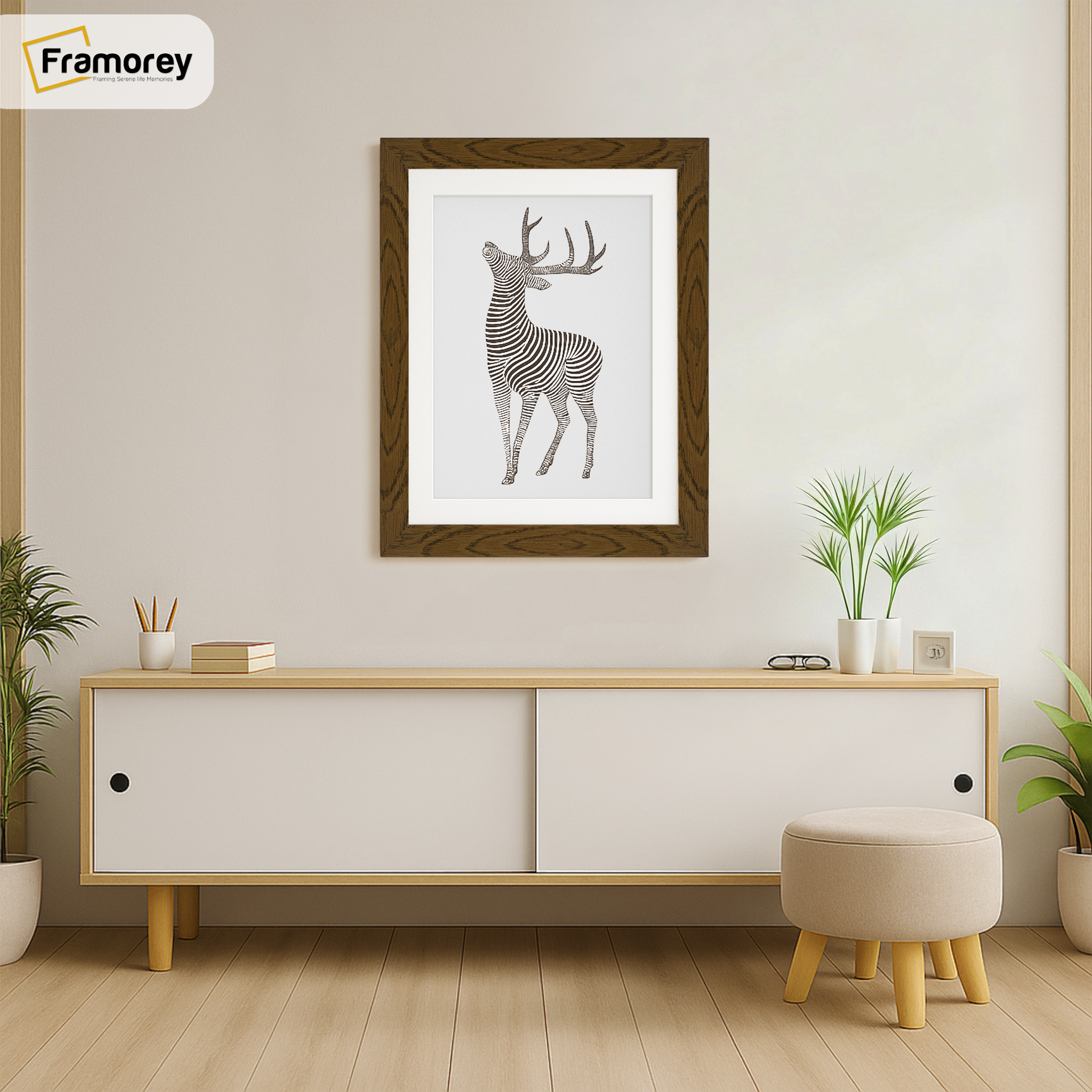 Dark Oak Picture Frame With White Mount