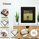 Step Style Square Size White Picture Frame With Black Mount