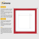 Antique Style Square Size Red Picture Frame with White Mount