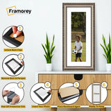 Panoramic Size Gun Metal Picture Frame Shabby Wall Frames With White Mount