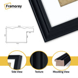 Antique Style Panoramic Size Black Picture Frame with White Mount