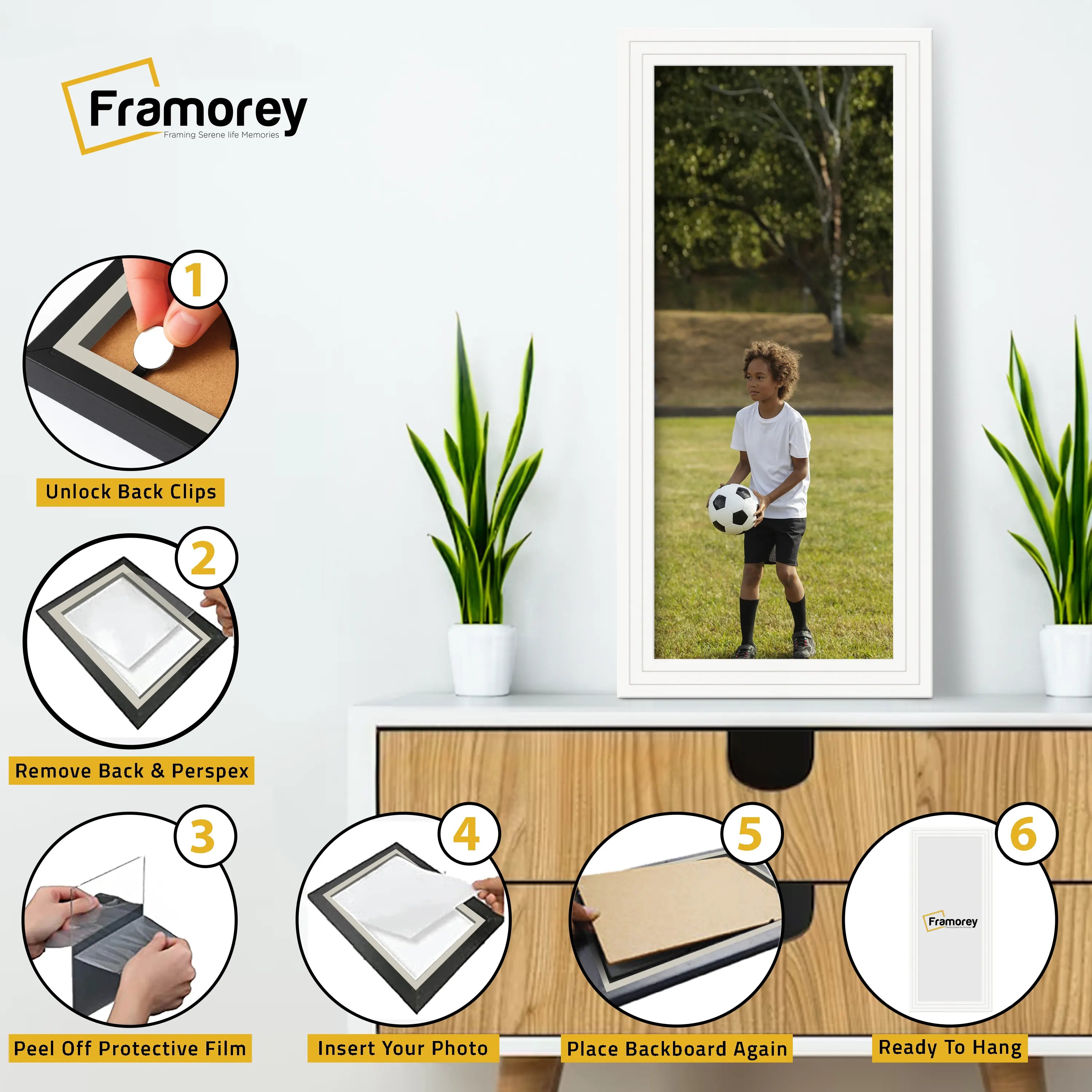 Panoramic Step Style White Picture Frame Wall Art Poster Frame