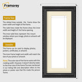 Panoramic Size Black Picture Frame Shabby Wall Frames With Ivory Mount