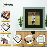 Square Size Green Picture Frame With Black Mount