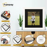 Square Size White Picture Frame With Black Mount