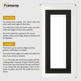 Flat Panoramic White Photo Frame Wall Art Frame With Black Mount