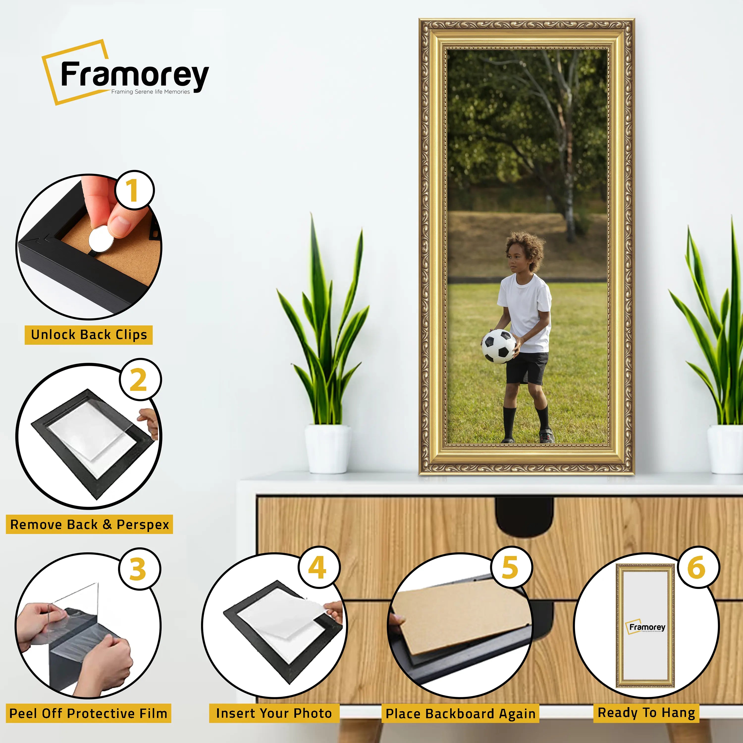 Shabby Chic Effect Panoramic Style Gold Photo Frame Picture Frame