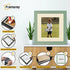 Square Size Green Picture Frame With Ivory Mount
