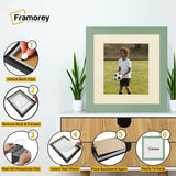 Square Size Green Picture Frame With Ivory Mount