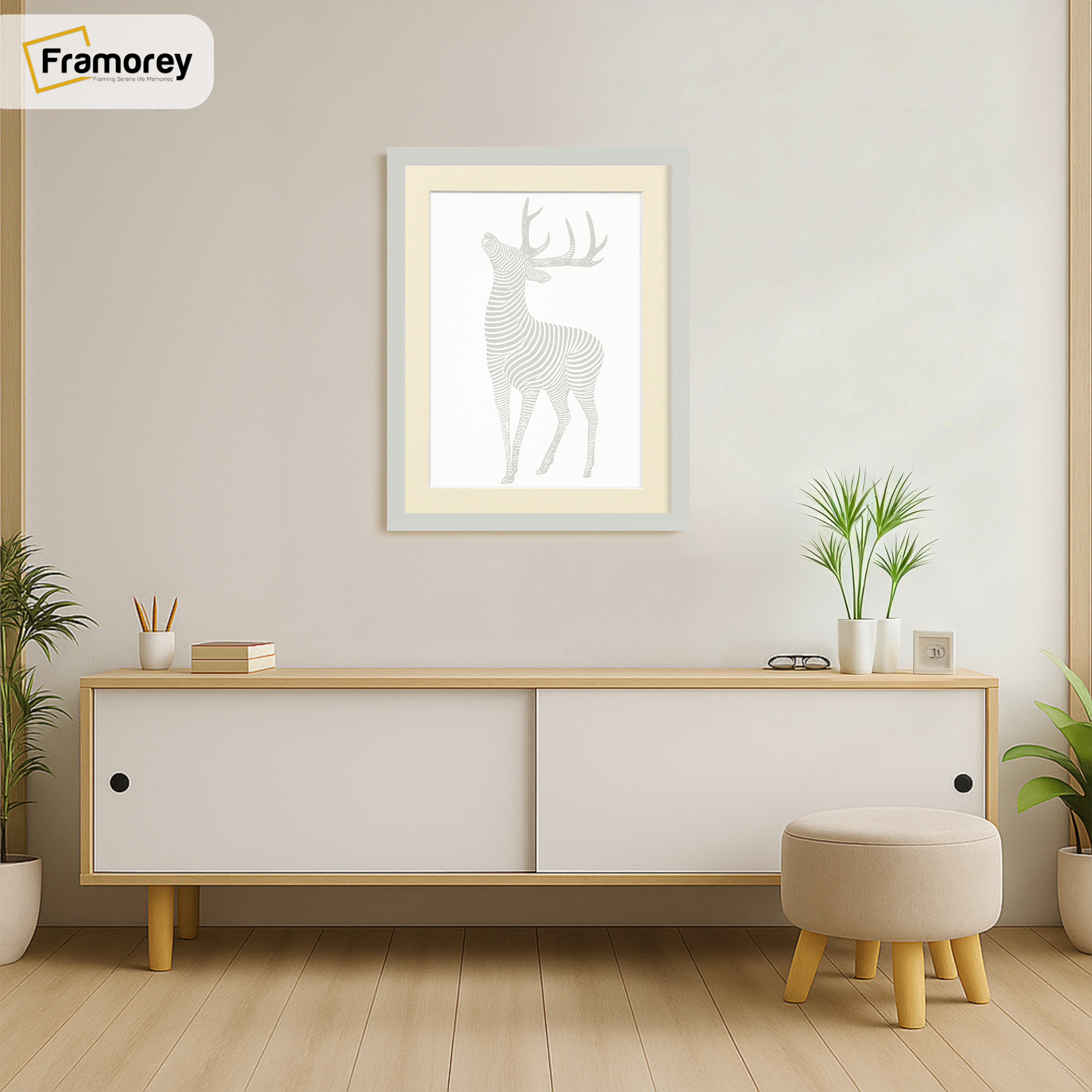 Thin Matt Silver Picture Frame With Ivory Mount