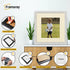 Square Size Picture Frame White Glitter Sparkle Photo Frames With Ivory Mount