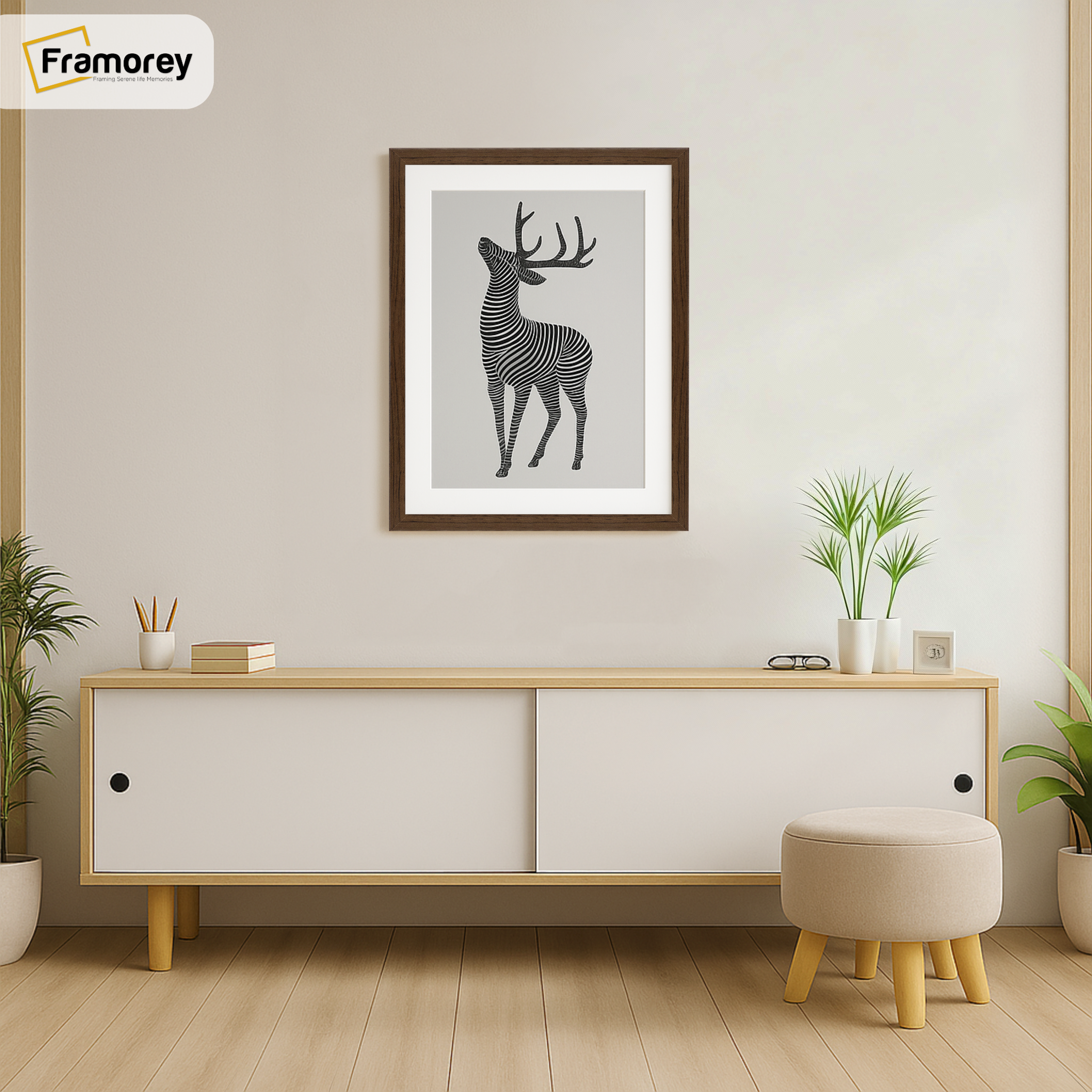 Walnut Thin Matt Picture Frame Poster Frames With White Mount