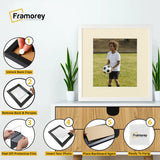 Square Thin Matt White Photo Frames With Ivory Mount