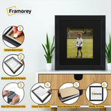 Step Style Square Size Black Picture Frame With Black Mount