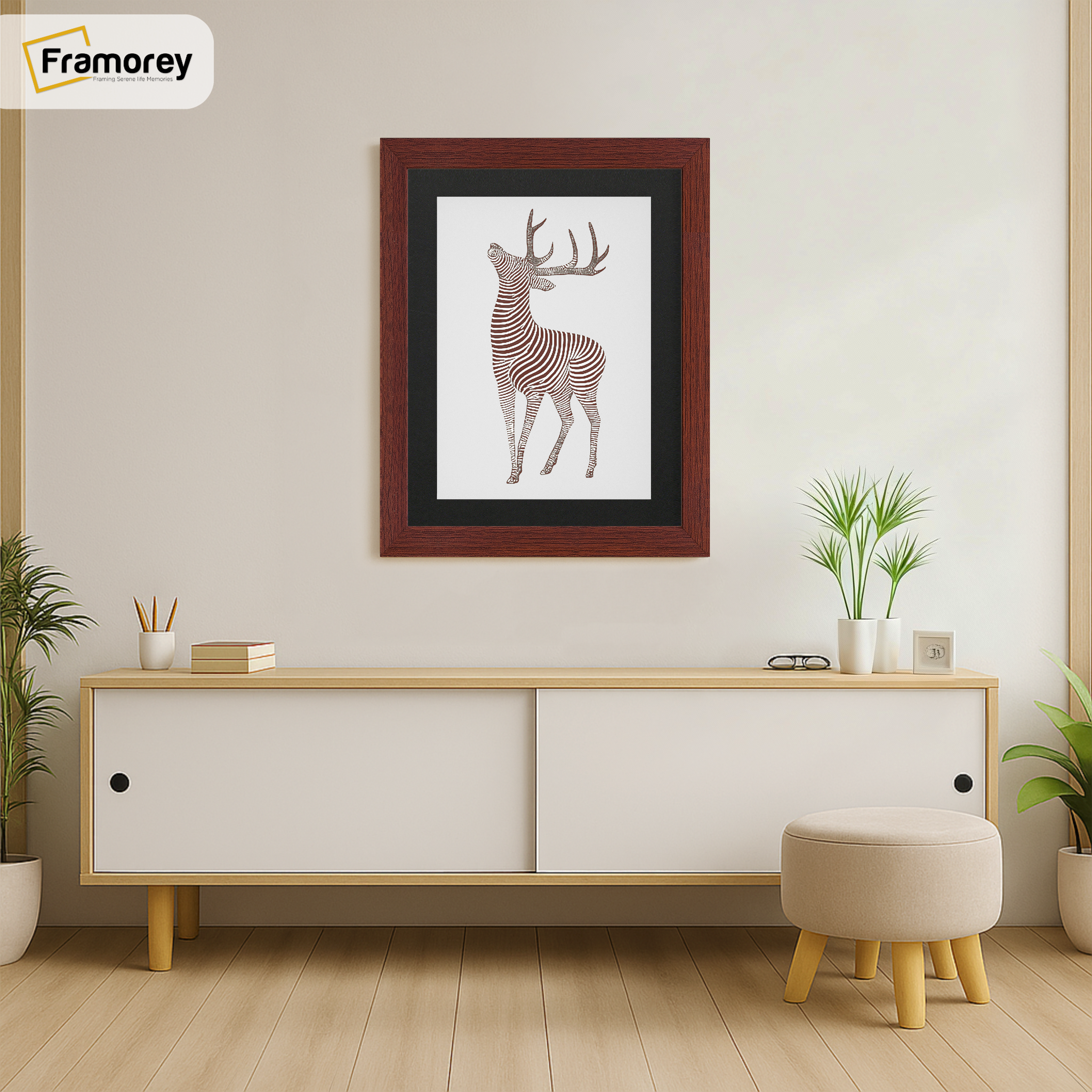 Mahogany Picture Frames with Black Mount