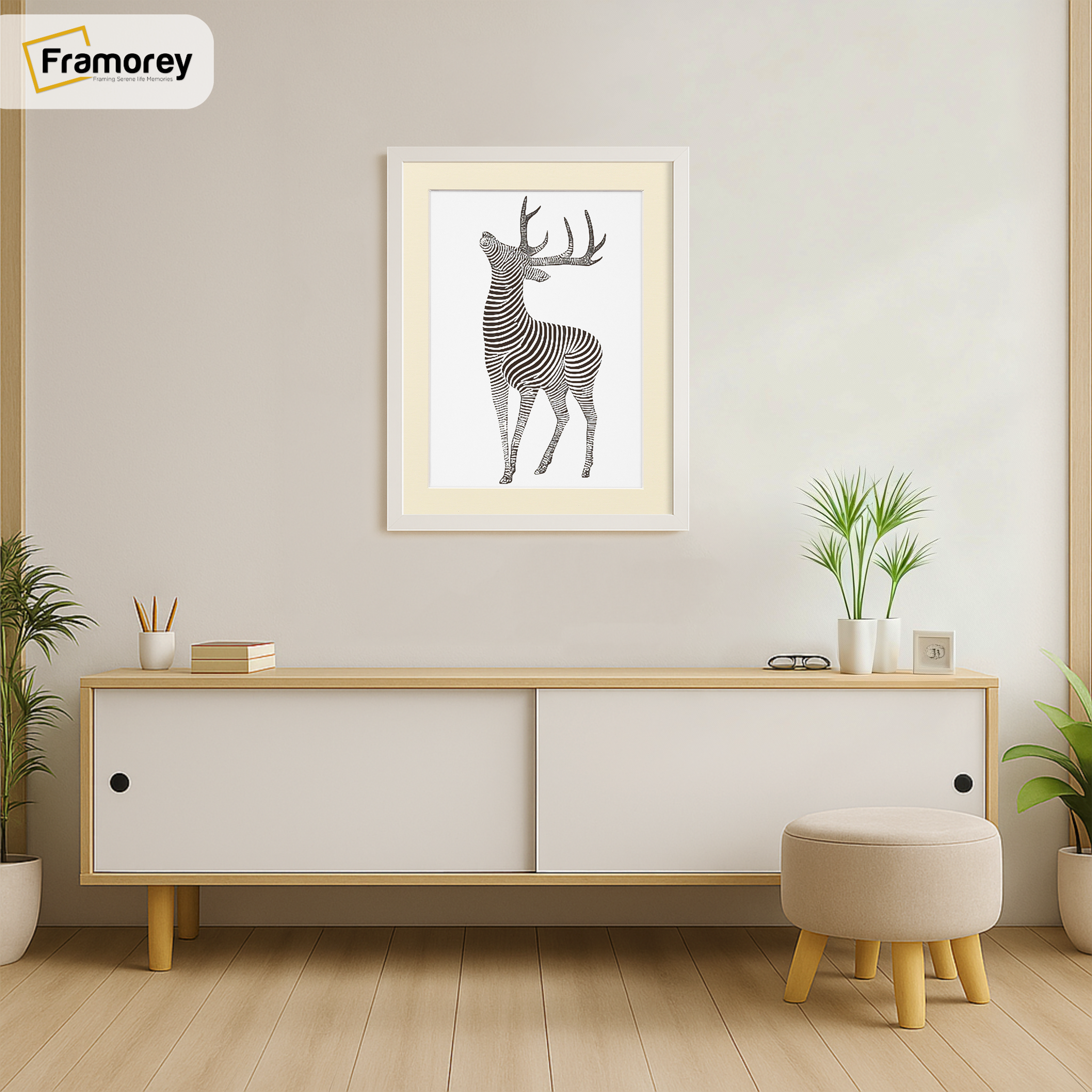 Thin Matt White Photo Frames With Ivory Mount