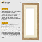 Flat Panoramic Oak Photo Frame Wall Art Poster Frame With Ivory Mount